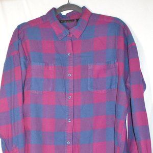Attention Fuchsia and Blue Plaid Shirt Women's XL